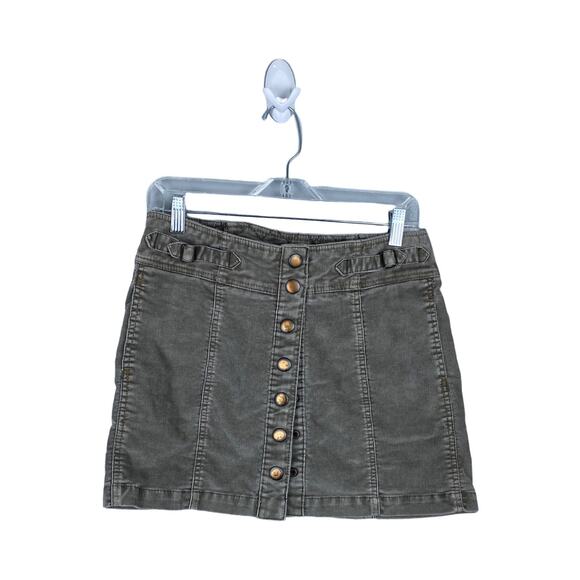 Gap Women's Corduroy Button Down Gray Fall‎ Mini Skirt Size 4 - Picture 1 of 4